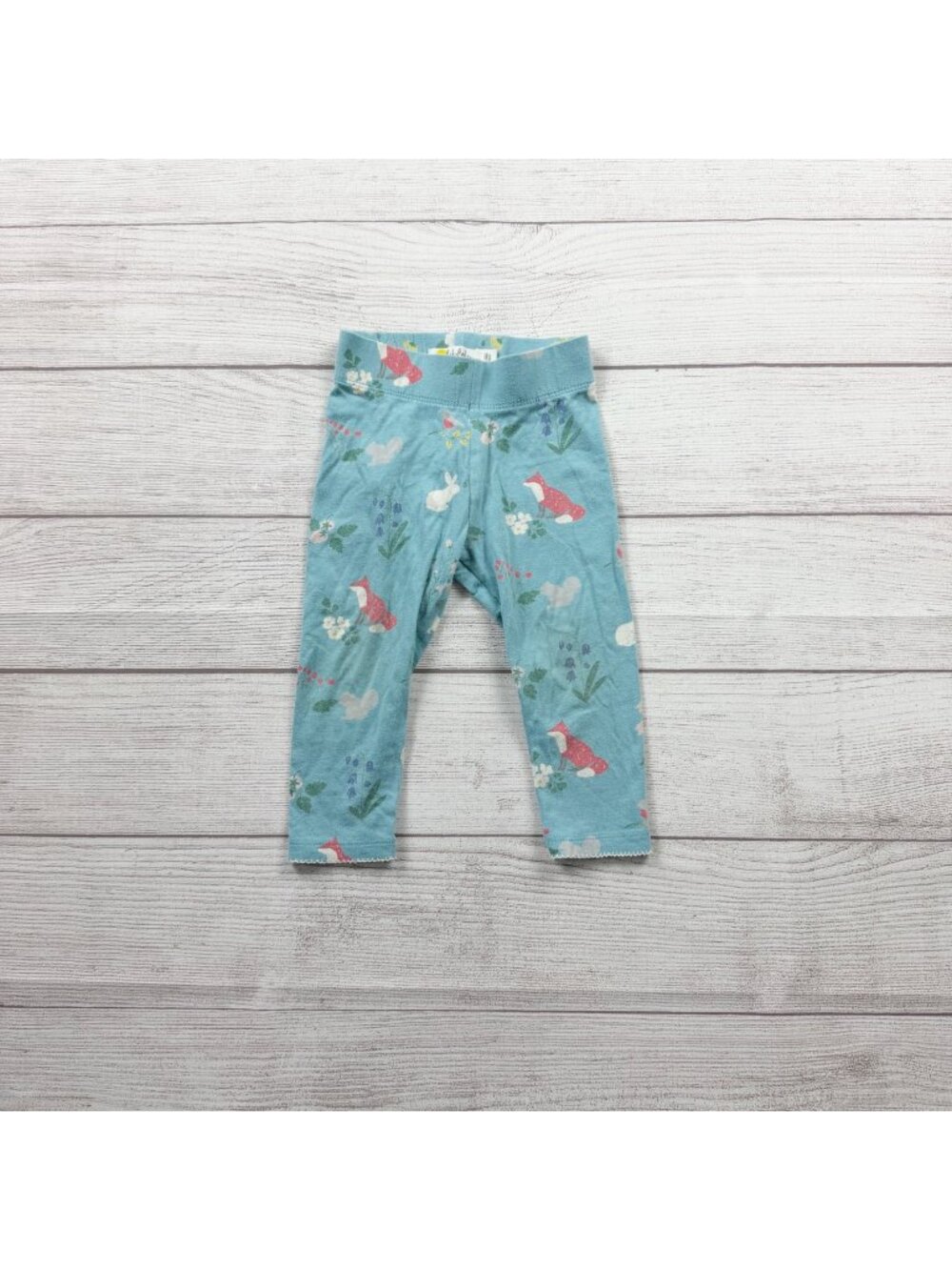 Baby Boden Girls Cotton Leggings Woodland Print Blue 12-18 Months
